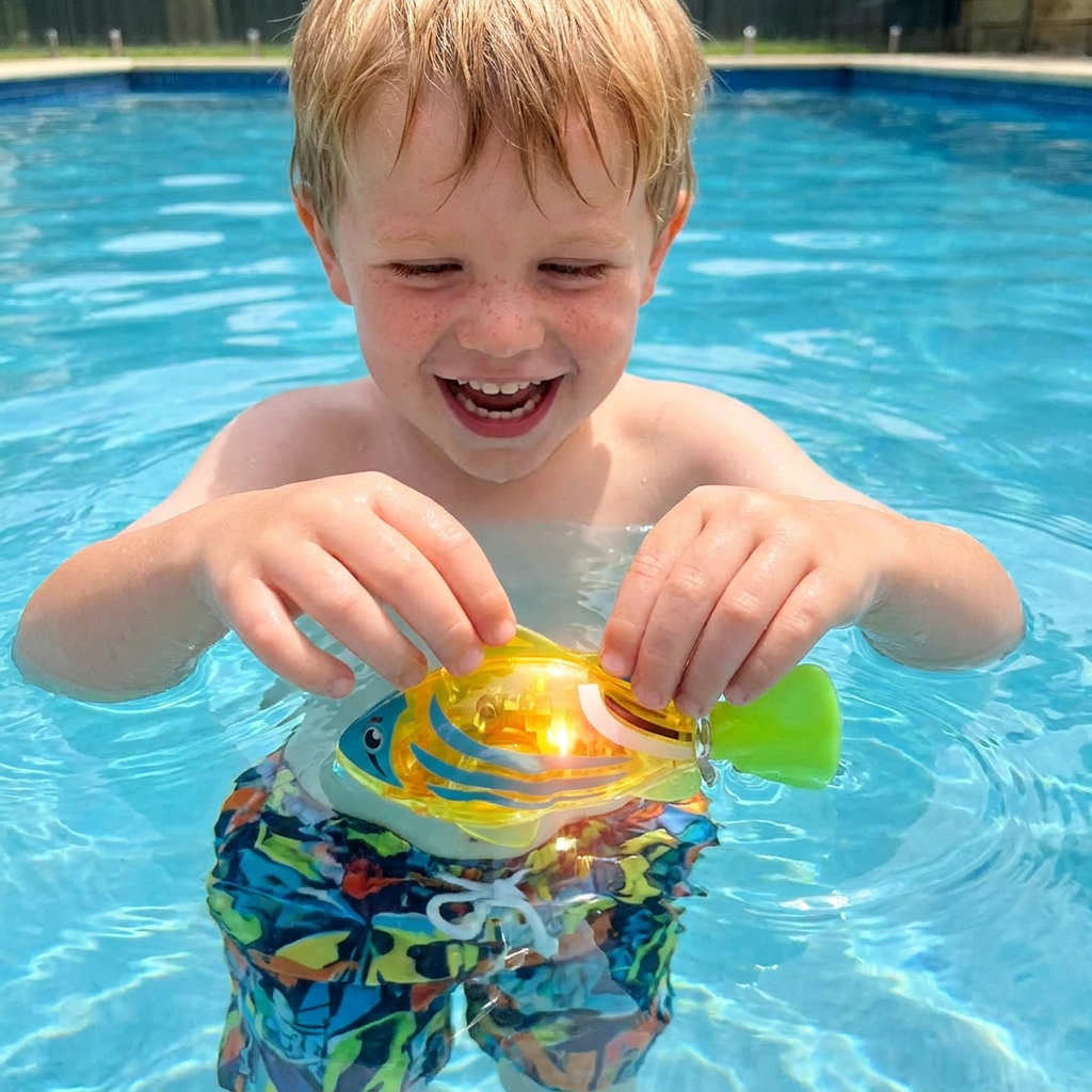 LED Swimming Fish Pool Toy Set – Automatic Water Activated Light-Up Fish