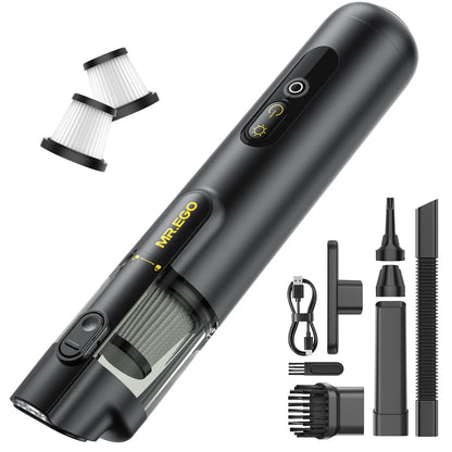 Cordless Portable Car Vacuum Cleaner – 15,000Pa Powerful Suction, 4-in-1 Mini Vacuum, Green LED Indicator