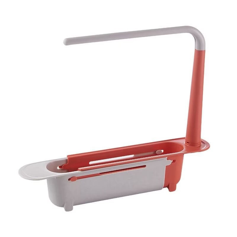 🧽 2-in-1 Telescopic Sink Organizer Rack – Expandable Sponge, Soap & Cloth Holder 🌿