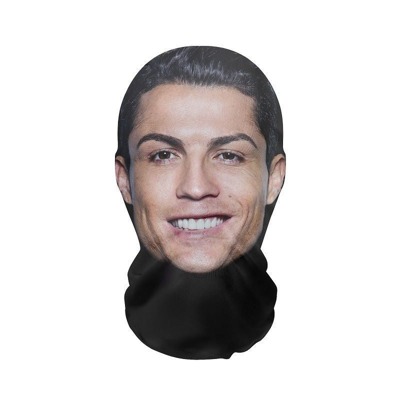 3D Mask Realistic Mask Role Playing Prop Fun Black Mesh Headset Halloween Funny（3PCS)