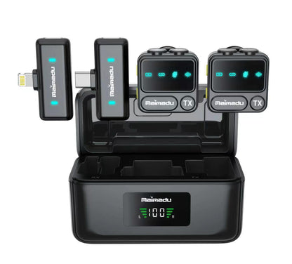 🎙️🔋 Wireless Lavalier Microphone with Charging Case – For iPhone, iPad & Android 📱✨