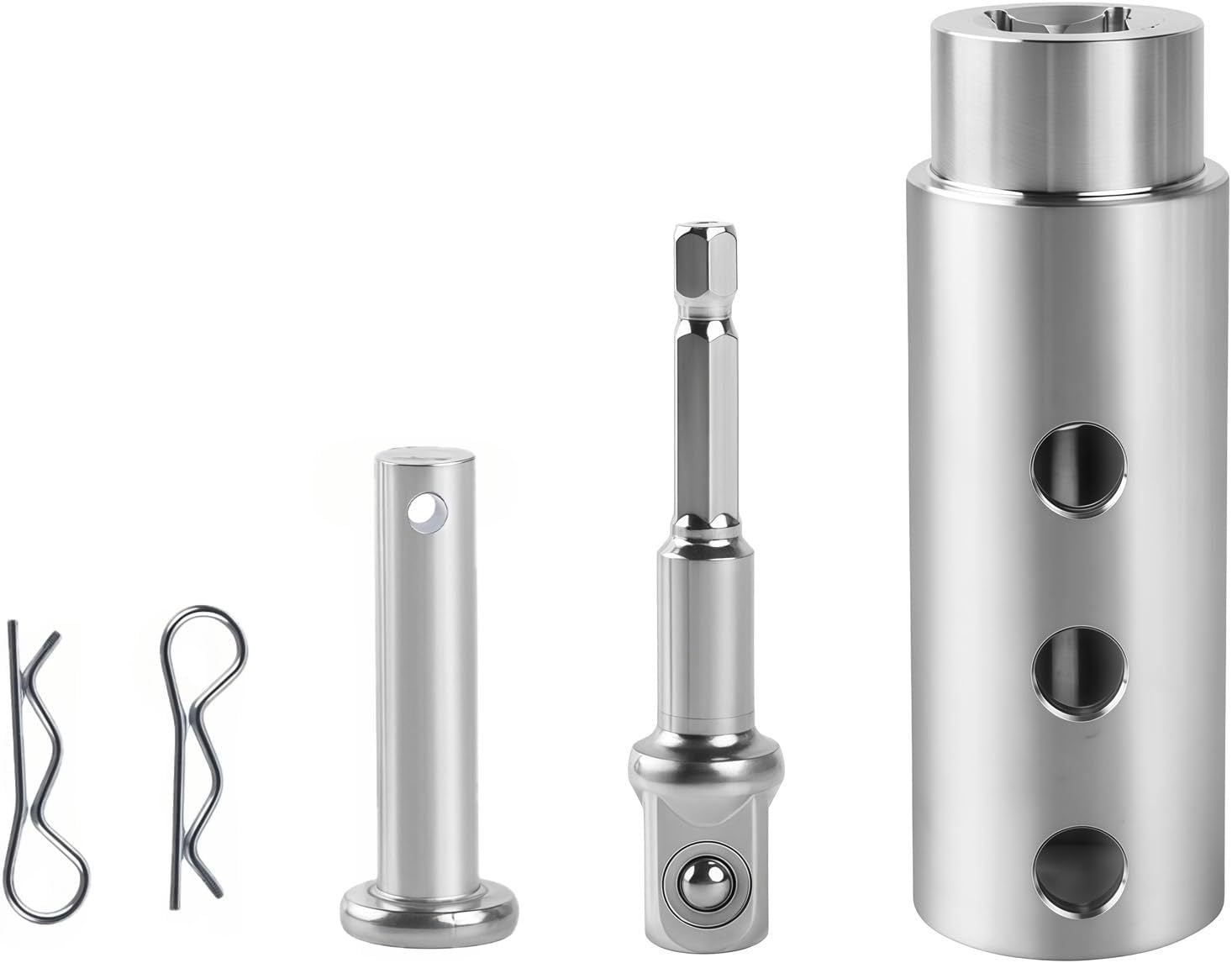 GJANSH Trailer Jack Drill Adapter – Heavy Duty RV Trailer Jack Adapter for 1-Inch Drive Shaft & 1/2-Inch Drill Socket, Compatible with Turbo & EZ Crank, Perfect for RVs, Dump Trailers, Camper Vans & DIY Projects