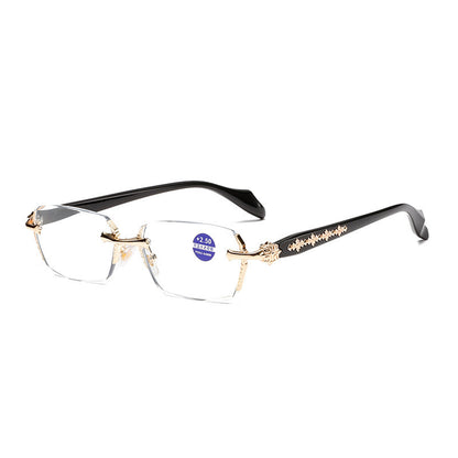 High-quality rimless glasses featuring a diamond-cut edge design—a versatile everyday accessory for men and women.
