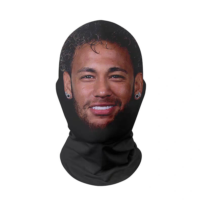 3D Mask Realistic Mask Role Playing Prop Fun Black Mesh Headset Halloween Funny（3PCS)