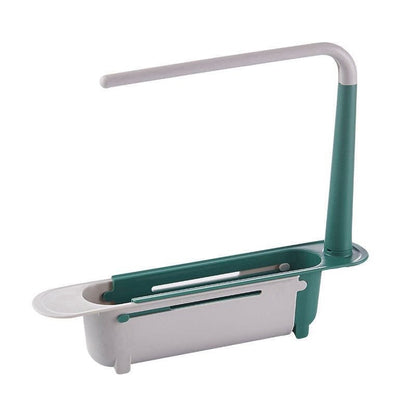 🧽 2-in-1 Telescopic Sink Organizer Rack – Expandable Sponge, Soap & Cloth Holder 🌿