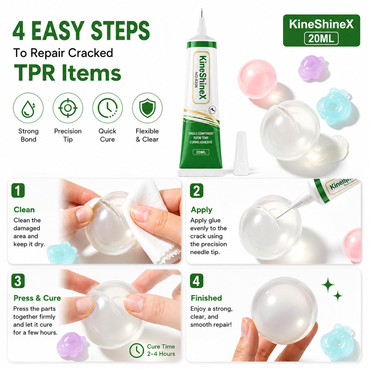 Specialized adhesive for TPR soft rubber; colorless, transparent, and eco-friendly; provides strong, waterproof bonding.