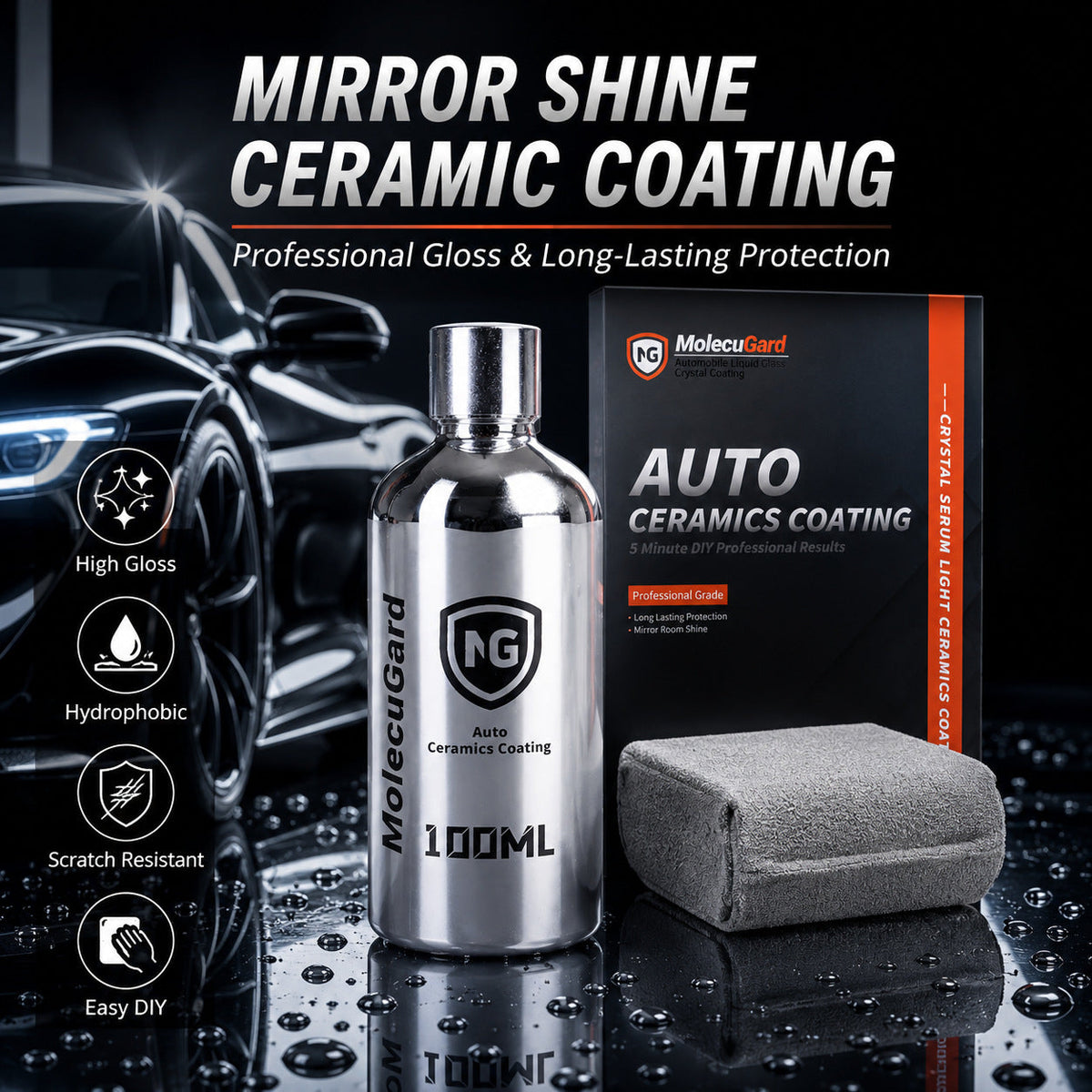 ✨ Quick-Acting Ceramic Car Coating – Dust-Resistant Paint Protection & Showroom Shine