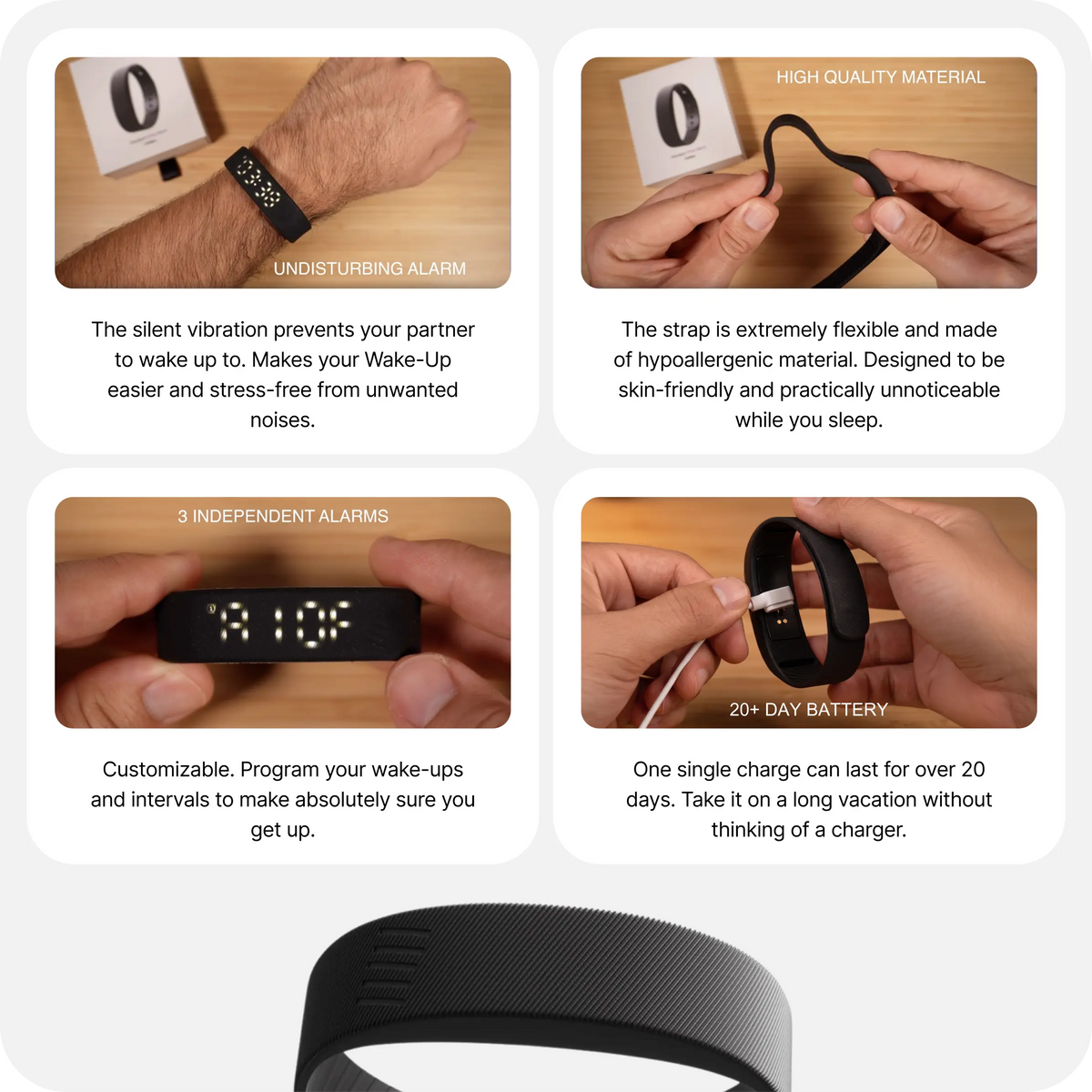 ⌚ Wrist-Worn Wake-Up Device for Heavy Sleepers- Silent Vibration Alarm Clock
