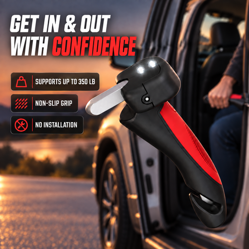 🚗🦯 All-in-One Car Cane Mobility Aid – Door Handle Assist with LED Light & Emergency Tool 🔦