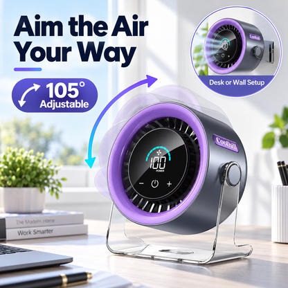 🌬️🔋 Coolhill Rechargeable Desk Fan – 100-Speed Digital Display & Quiet Portable Cooling ❄️