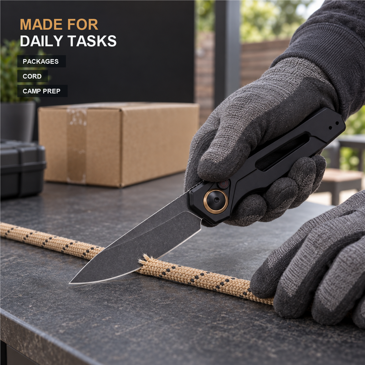 🔪🏕️ KS 7550 Lightweight Foldable Pocket Knife – Button Lock EDC Tool for Camping, Hiking & DIY 🎁