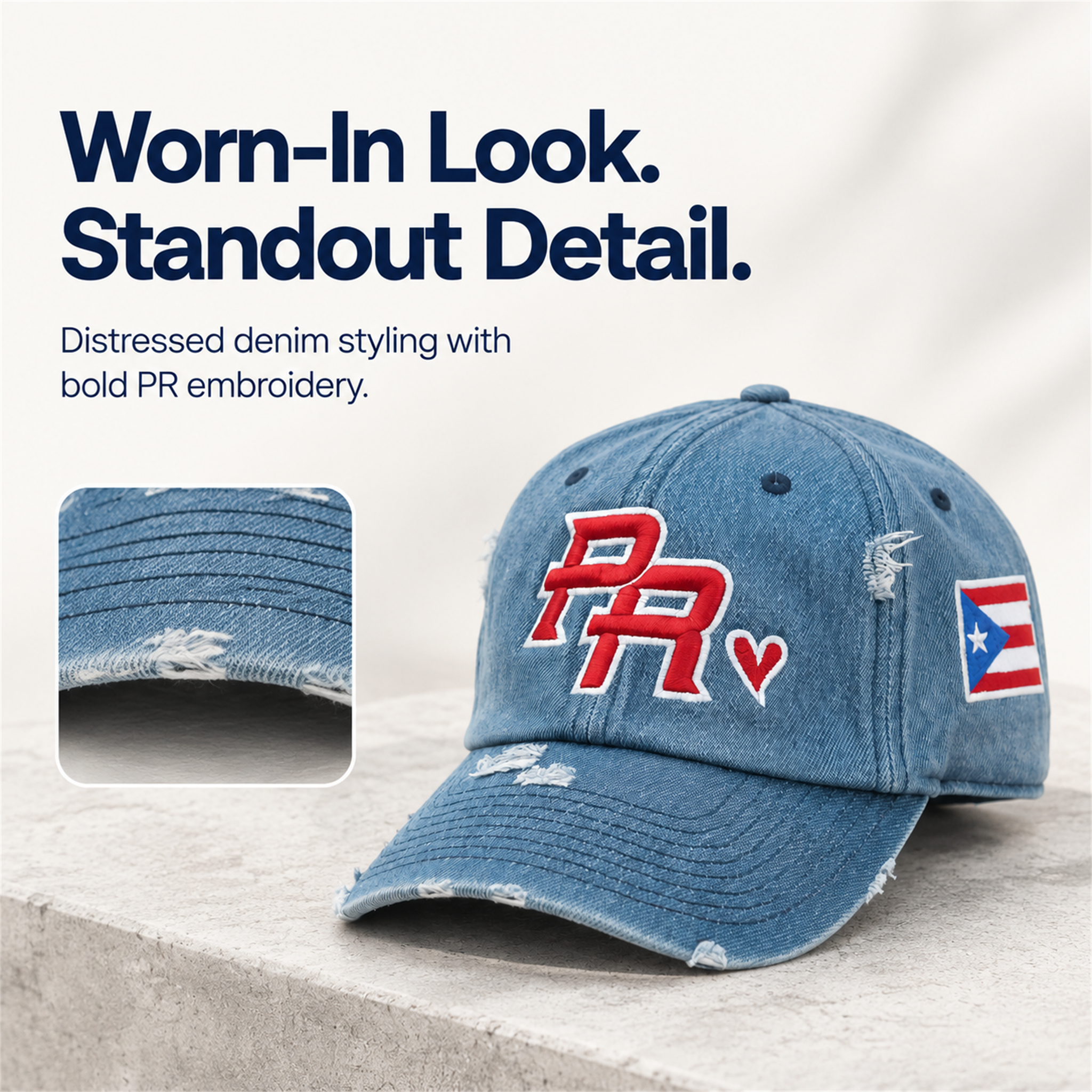 Unisex Distressed Denim Baseball Cap – Breathable Cotton, Adjustable Fit & Casual Street Style 🧢