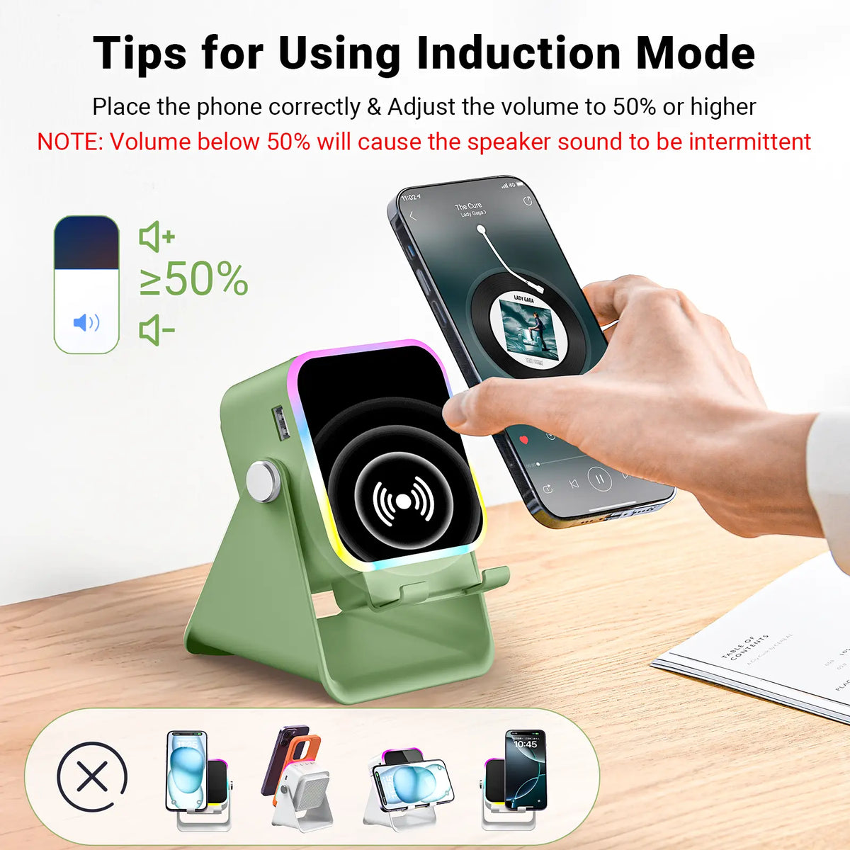 Wireless Induction Audio Speaker Stand