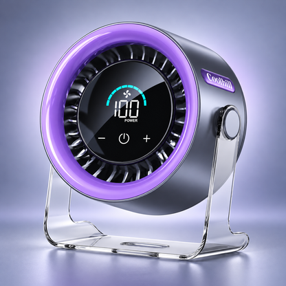 🌬️🔋 Coolhill Rechargeable Desk Fan – 100-Speed Digital Display & Quiet Portable Cooling ❄️