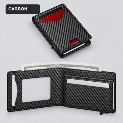 👔💳 Men's RFID Minimalist Bifold Wallet – Pop-Up Card Holder, Money Clip & Gift Box 🎁
