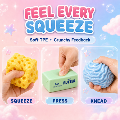 🌈 6-Piece Squishy Crunchy Fidget Toys 🤏✨
