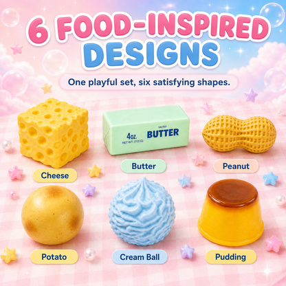 🌈 6-Piece Squishy Crunchy Fidget Toys 🤏✨