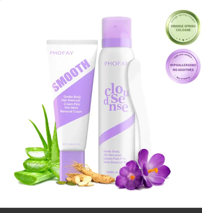 Bikini Pain-Free Hair Removal Cream for Sensitive Skin,Gentle Citrus Sensitive Skin Hair Removal Cream&Spray
