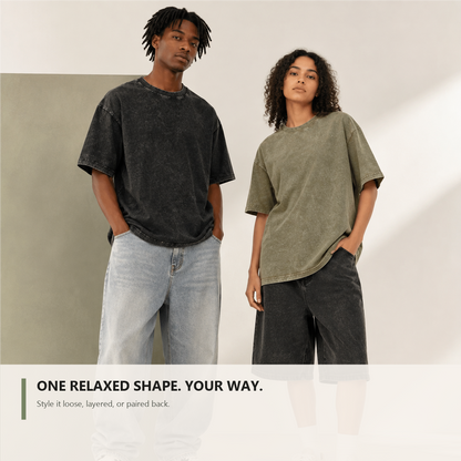 👕 Distressed Washed Cotton Tees – Breathable, Oversized & Unisex ✨