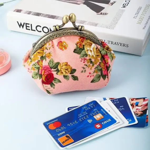 🌸 Cute Vintage Floral Coin Purse for Women 👛