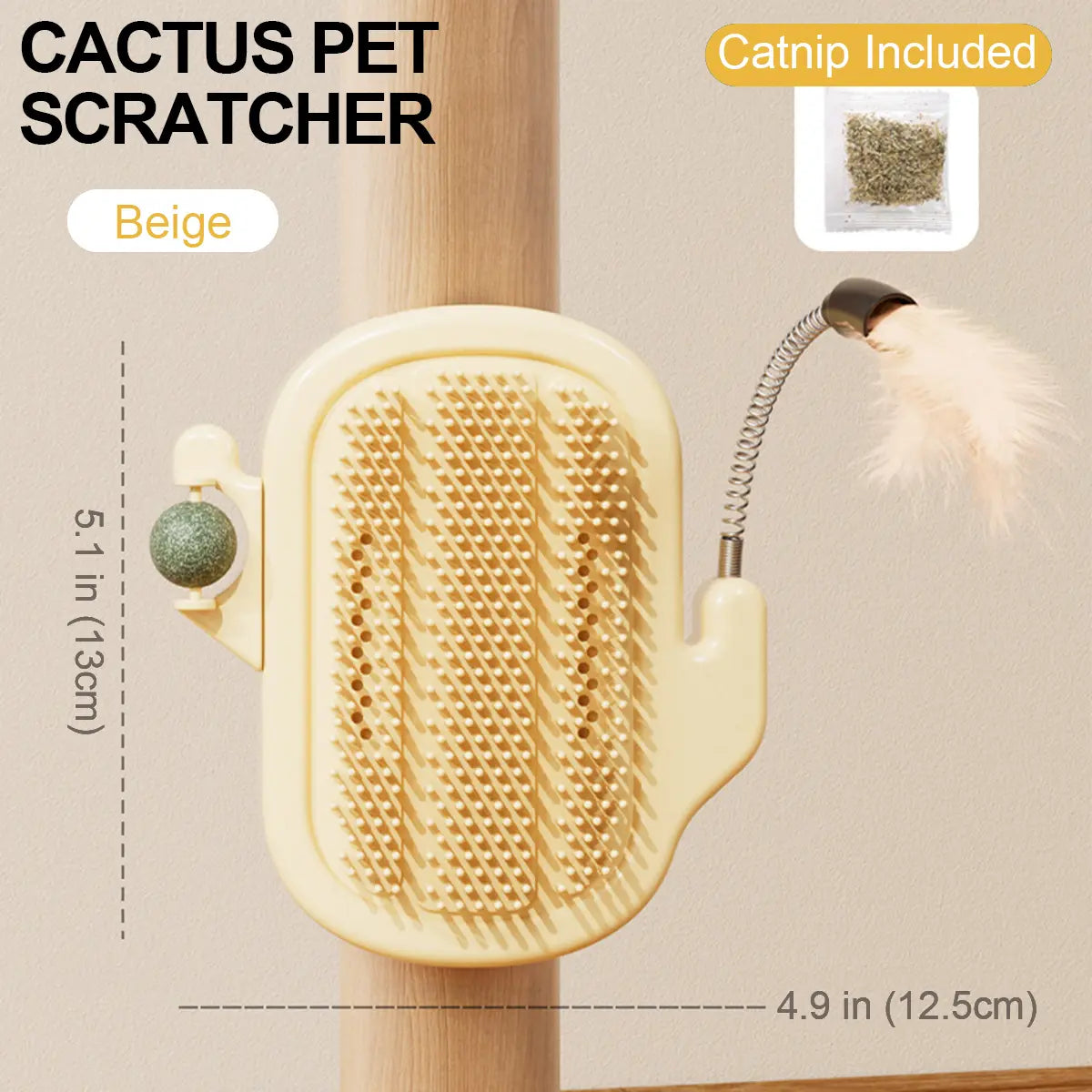 3-in-1 Soft Plastic Cat Corner Groomer with Catnip - Grooming Supplies