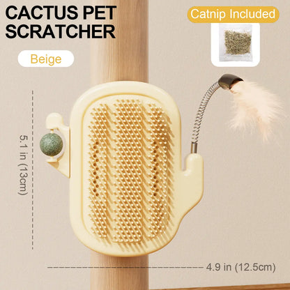 3-in-1 Soft Plastic Cat Corner Groomer with Catnip - Grooming Supplies