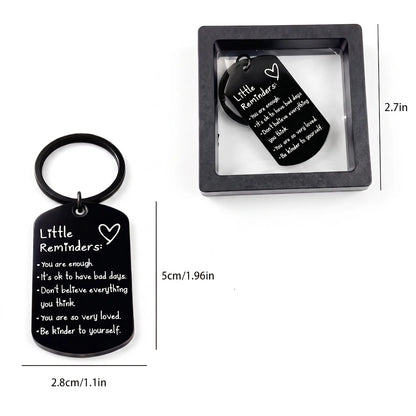 🔑🔑You Are Enough Engraved Keychain – Inspirational Reminder Gift with Gift Box | Meaningful Keepsake for Someone Special
