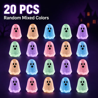 👻 Glow-in-the-Dark Ghost Beads – 20/50pcs for Halloween & DIY Crafts 🎃