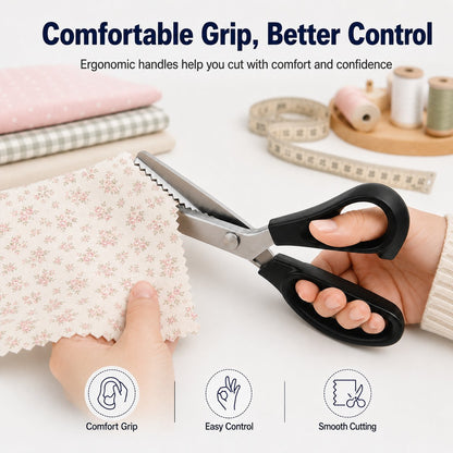 🔥LAST DAY 49% OFF✂️Pinking Shears Zig‑Zag Fabric Scissors 5mm Serrated Stainless Steel