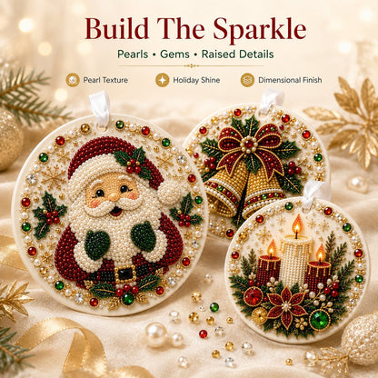 🌲✨ DIY Pearl & Gem Christmas Ornament Collection