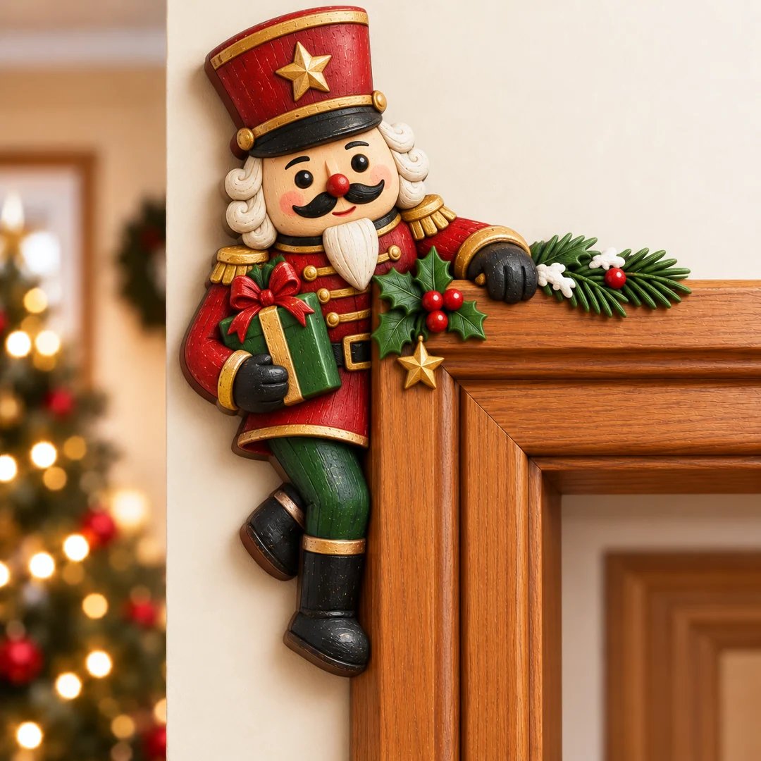 💯Christmas Peekaboo Door Frame Corner Decor丨Size: 20 cm