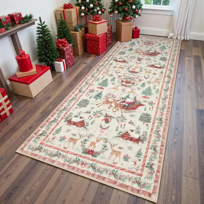 🎄✨ Christmas Runner Rug – Soft, Non-Slip & Washable Holiday Decor 🎁