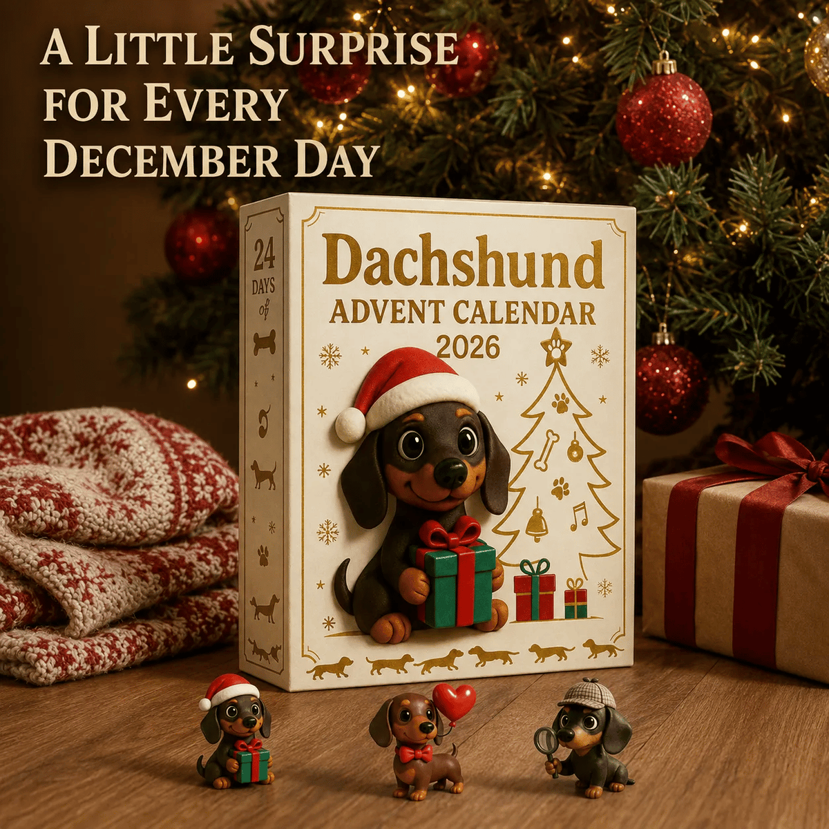 🔥🎁2026 Dachshund Advent Calendar Blind Box - 3D Models💕🐶