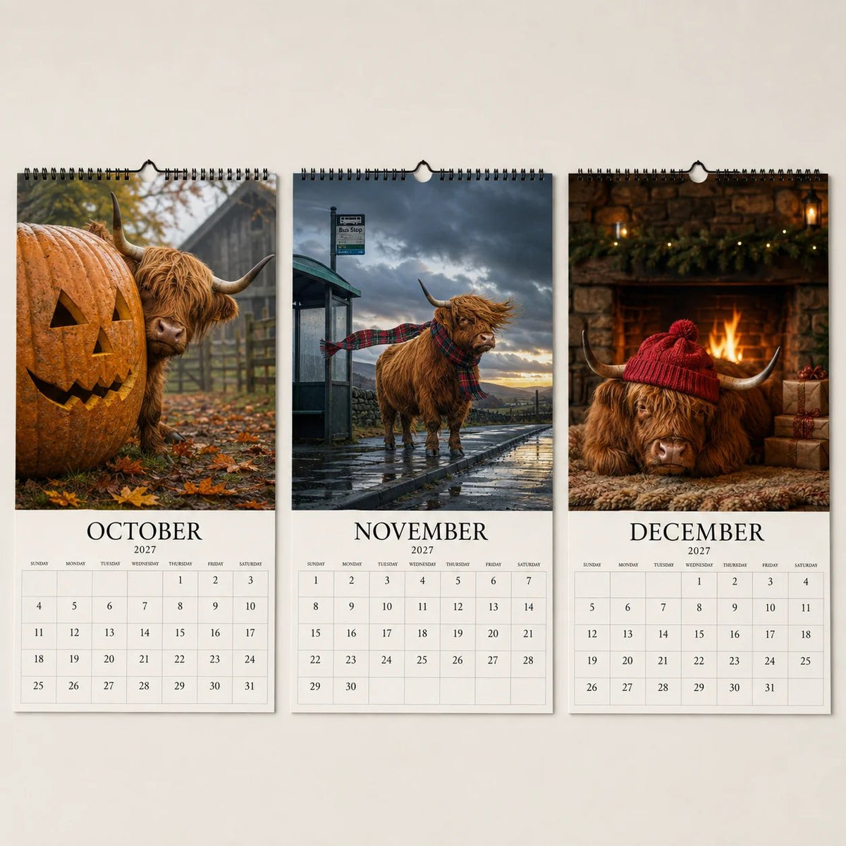 🐮📅 2027 Grumpy Highland Cows Calendar ✨