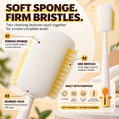 🧼 5-in-1 Bottle & Cup Cleaning Brush – Clean Every Hidden Corner