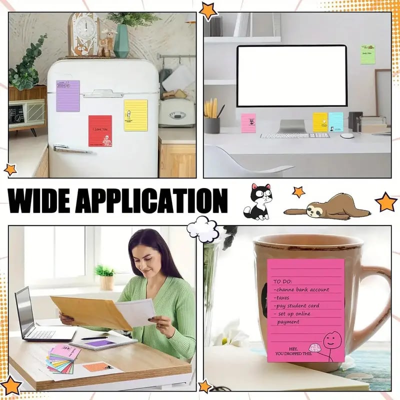 😏🎁 Sarcastic Office Sticky Notes - ✨ 12-Pack Funny Desk Memo Pads & Gift