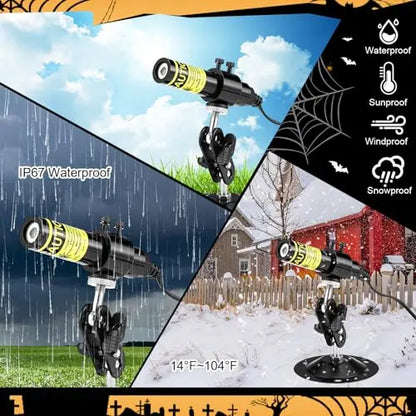 Halloween Laser Swamp Light Works with Low Lying Fog Machine, IP67 Waterproof 360-Degree Adjustable