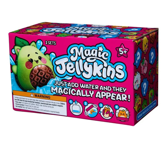 Magic Jellykins Surprise Plush Jar 2-Pack, Magical Transforming Water-Activated Toys, Mystery Box Plushies for Ages 5 and Up, Multicolor, 3”