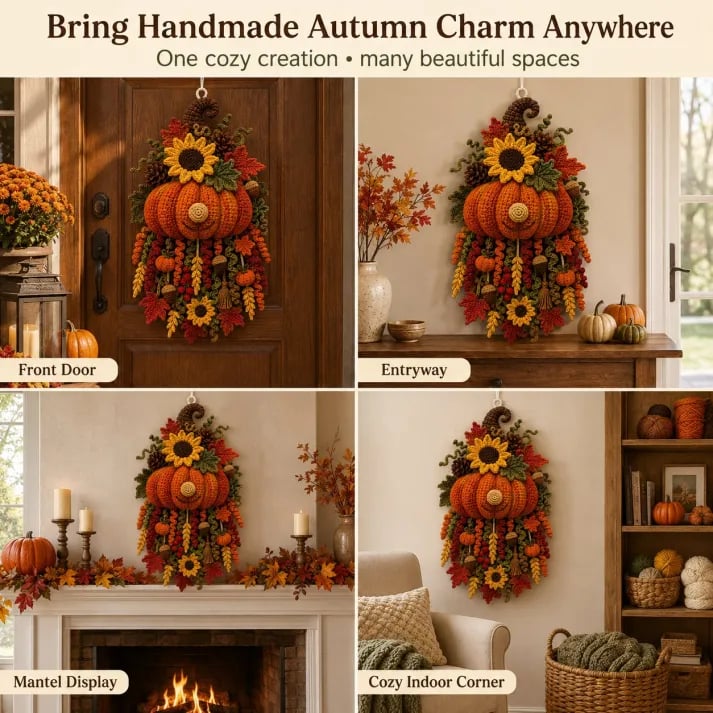 🧶 DIY Seasonal 3D Crochet Door Hanger Kit Collection — Create A Handmade Welcome For Every Season 💕