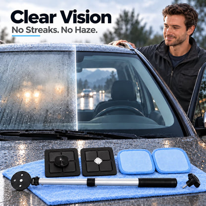 ✨LAST DAY 49% OFF🔥Dual Magnetic Car Windshield Cleaner | Streak-Free Auto Glass Cleaning Kit