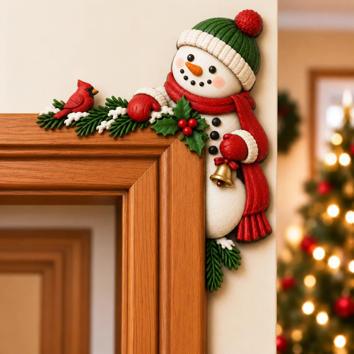 💯Christmas Peekaboo Door Frame Corner Decor丨Size: 20 cm
