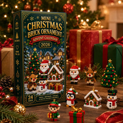 🎄24-Day Mini Christmas Brick Ornament Advent Calendar | 24 Unique Buildable Holiday Ornaments to Create, Hang & Keep 🧱