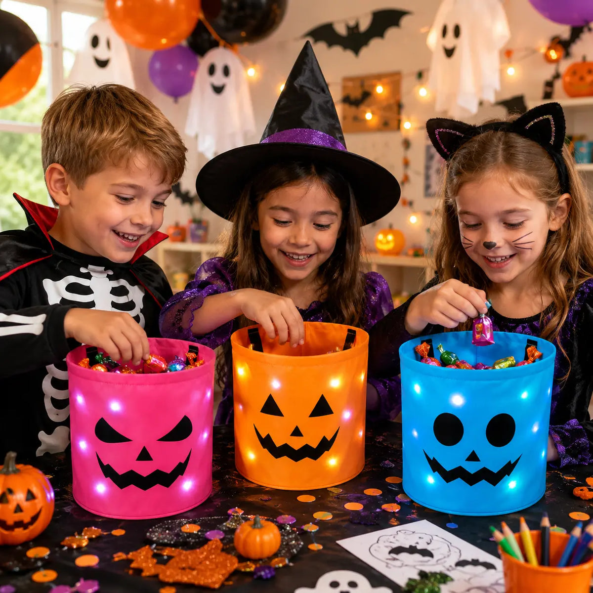 Light Up the Fun – The Spooky LED Pumpkin Buckets Every Halloween Needs! 🎃✨