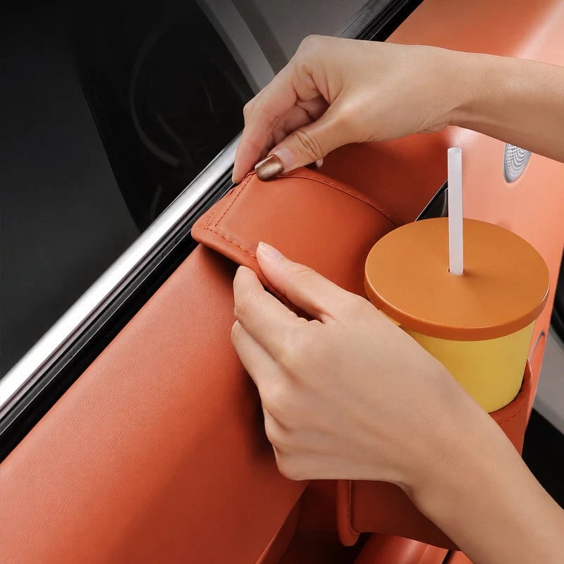 Leather Car Door Storage Pocket