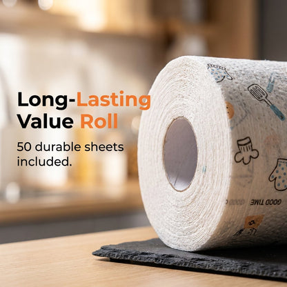 🔥 50PCS Reusable Cleaning Rag Roll – Wash, Reuse & Clean More for Less 🌿