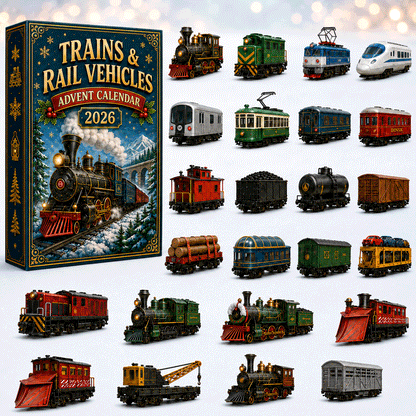 ⏰Christmas Early Bird 50% OFF-🎄🚂Trains & Rail Vehicles Advent Calendar 2026 – 24 Railway Surprises