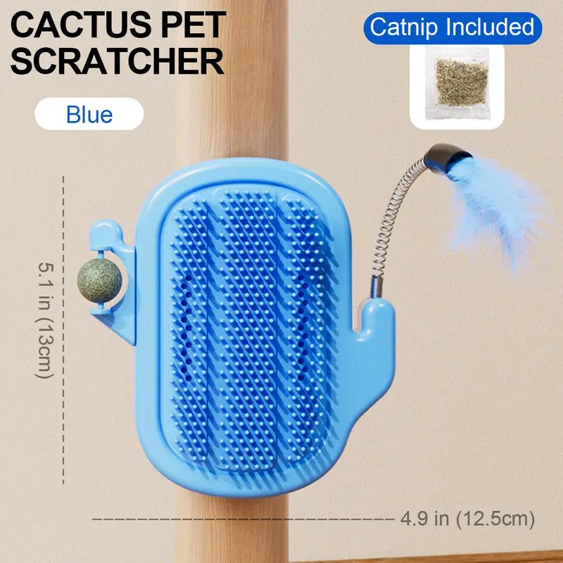 3-in-1 Soft Plastic Cat Corner Groomer with Catnip - Grooming Supplies