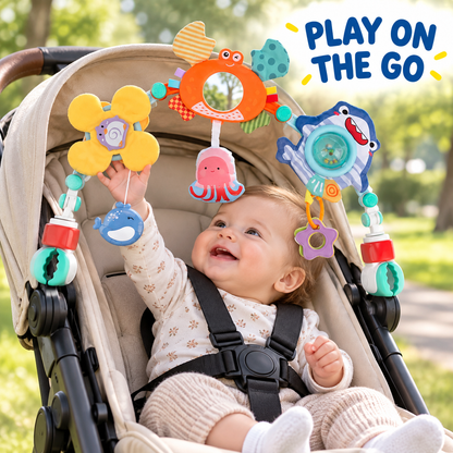 Stroller Hanging Toy – Multifunctional Interactive Sensory Toy for Newborn Early Education and Entertainment (1 Set)