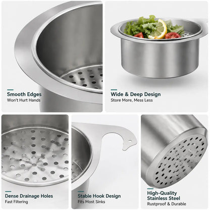 Stainless Steel Sink Strainer Basket | Hanging Drain Filter for Kitchen