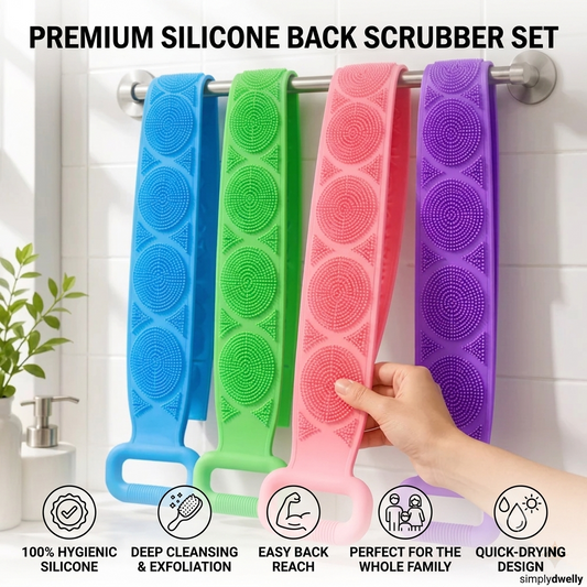 Easy-Reach Silicone Back Scrubber | Dual-Sided Deep Cleansing Bath Brush 🚿✨